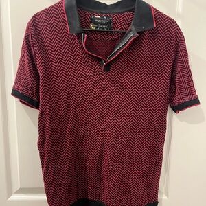 Denim & Flower Red and Black Chevron Polo